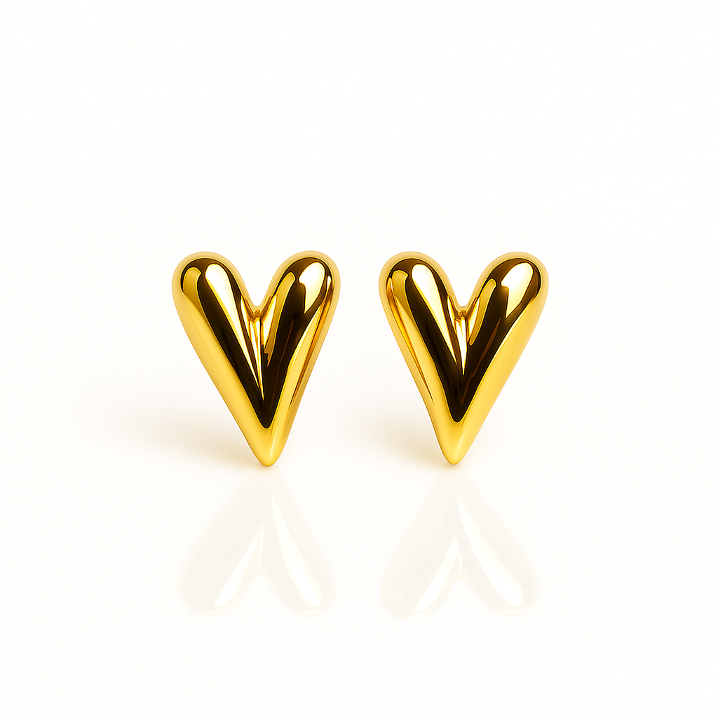 Golden Heart Embrace Earrings