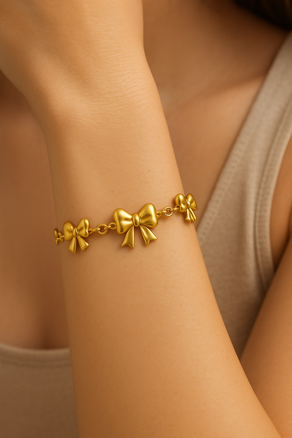 Golden Charm Bow Bracelet