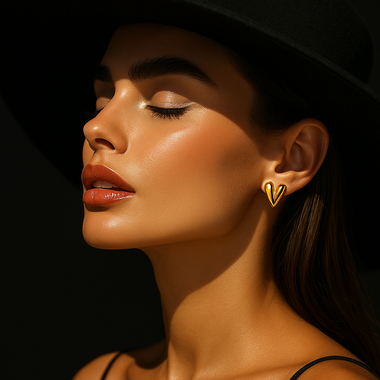 Golden Heart Embrace Earrings