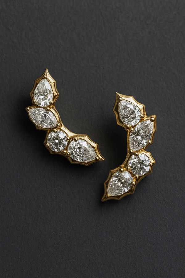 Flora Arc  Curved Stud Earrings