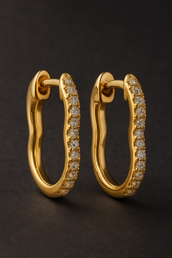 Sierra Wave  Textured Hoop Earrings